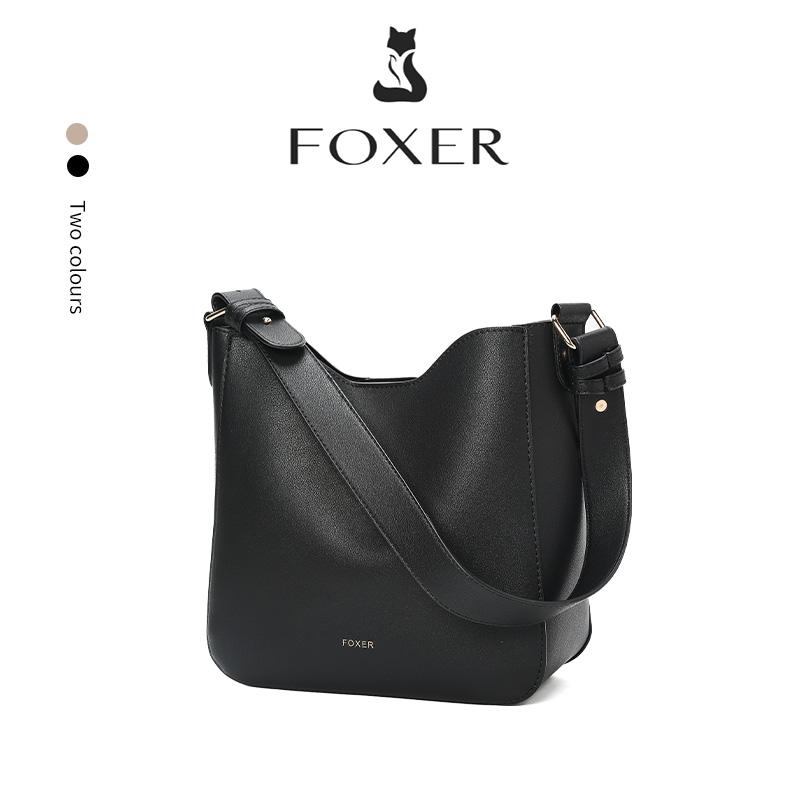 

FOXER Simple Women Shoulder Bag Daily Commuting Tote Bag PU 2026 Casual Female Large Bucket Bag