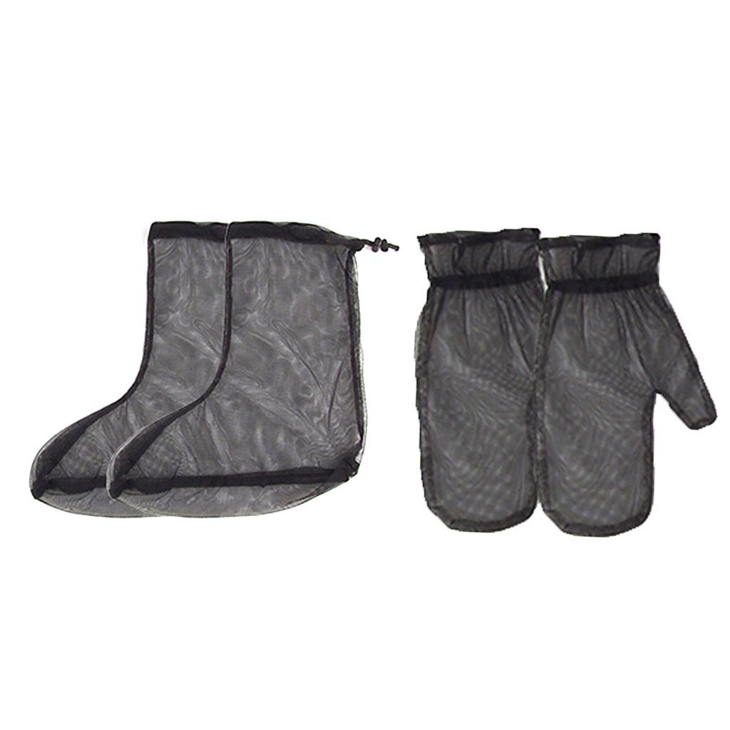 Insect Shield Mesh Gloves Foot Cover Comfortable Breathable Mosquito Net Gloves Foot Cover Gift for Outdoor Lover