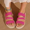 Fashion Summer Elastic Band Flat Sandals for Women Lightweight Casual Slip On Sandals Woman Comfortable Non Slip Beach Shoes Plus Size