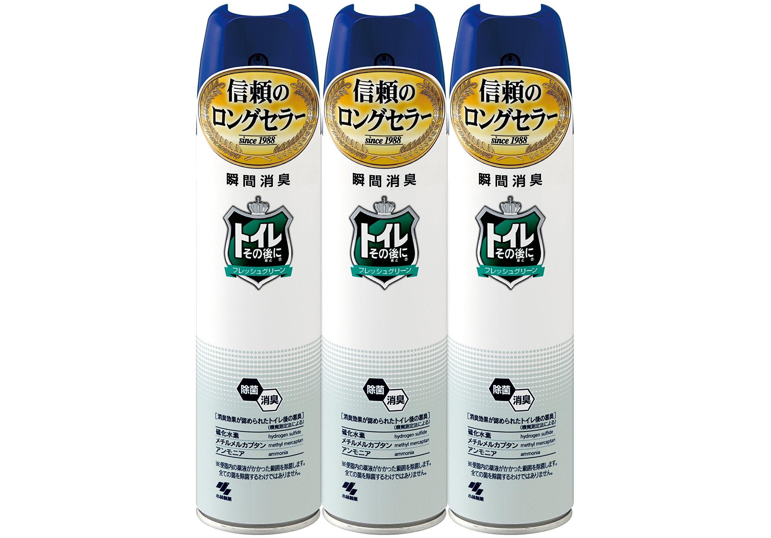 Kobayashi Pharmaceutical Toilet Afterwards Fresh Green Deodorizing Air Freshener Toilet Deodorizing Spray 280ml x 3 [Bulk Purchase]