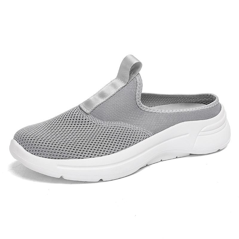 Baotou half slippers large size new breathable and lightweight soft sole mesh casual shoes beach walking travel sandals