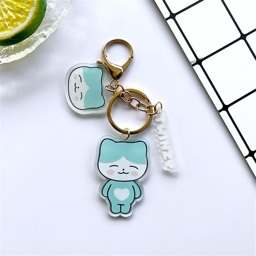 3PCS KPOP ITZY Acrylic Double-sided Keychain Twinzy Cartoon Keyring Yeji Lia Ryujin BORN TO BE World Concert Fans Collection
