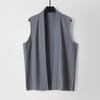 Men's Retro V-Neck Cotton Linen Sleeveless Vest - Breathable, Versatile, Plus Size, New Chinese Style.