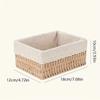 With Removable Lace Lining Woven Storage Basket Multifunctional Rectangle Shape Handmade Rattan Storage Basket Large Capacity