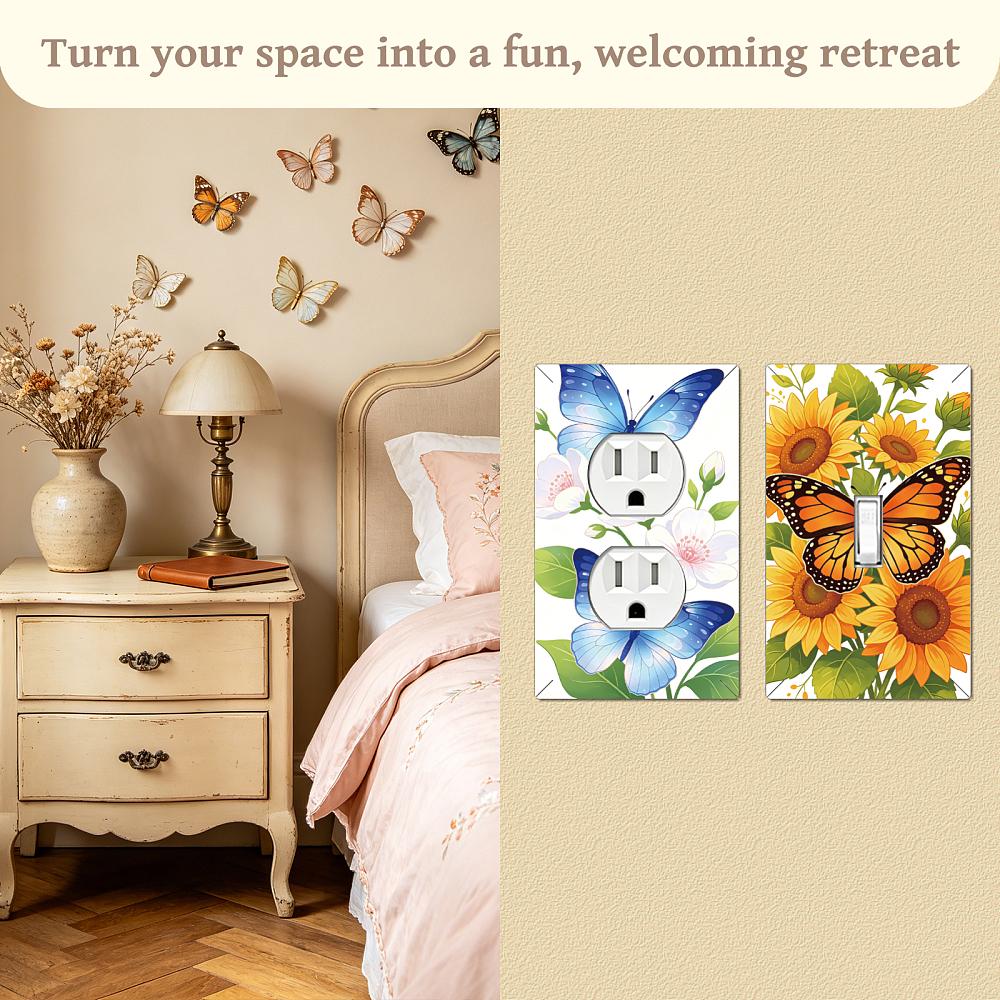 16 Pcs 8 Styles PVC Stickers Switch Stickers Butterfly 115x70mm 2pcs/style