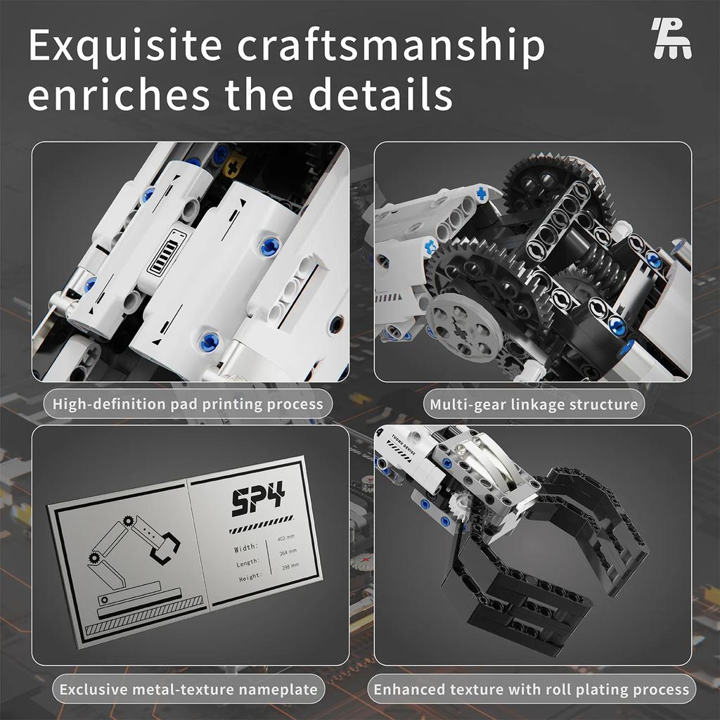 Non-Toxic 1029Pcs Robotic Arm Building Blocks Set Remote Mechanical Arm Model Bricks Desktop Decoration Diy Toys For Kids Holiday Gifts
