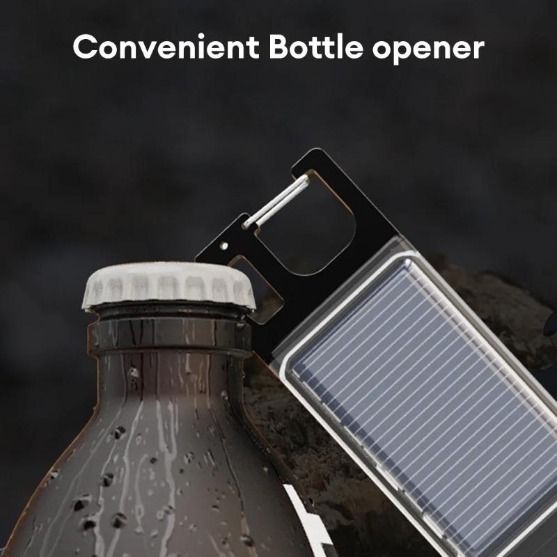 Solar Charging LED COB Keychain Light Type-C USB Rechargeable Portable Flashlight Built In Battery Waterproof for Power Outage Emergency