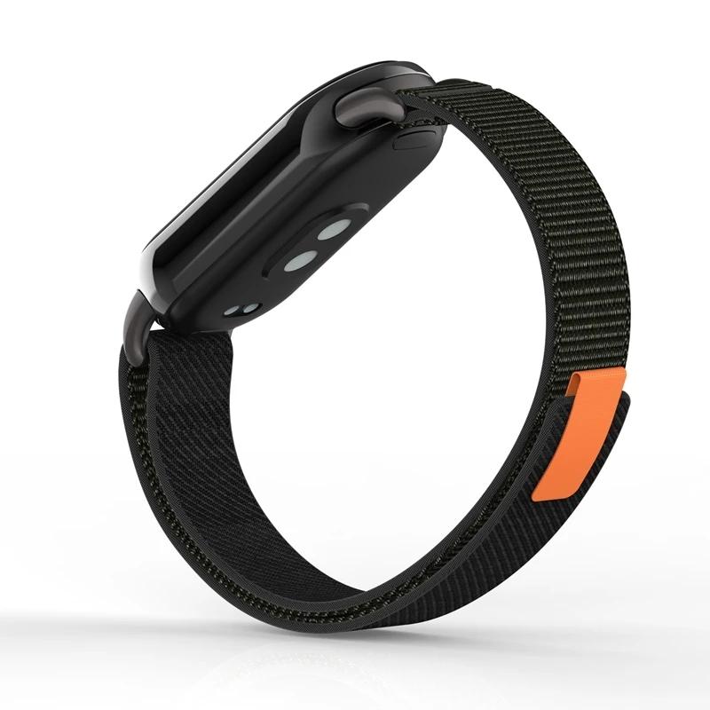 Nylon Breathable Strap for Xiaomi Mi Band 8 Wristband Bracelet Metal Head Particles Summer Replacement Belt