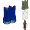 Stylish Women Sleeveless Vest With Cross Back Design And Convenient Front Zipper For Plus Sizes