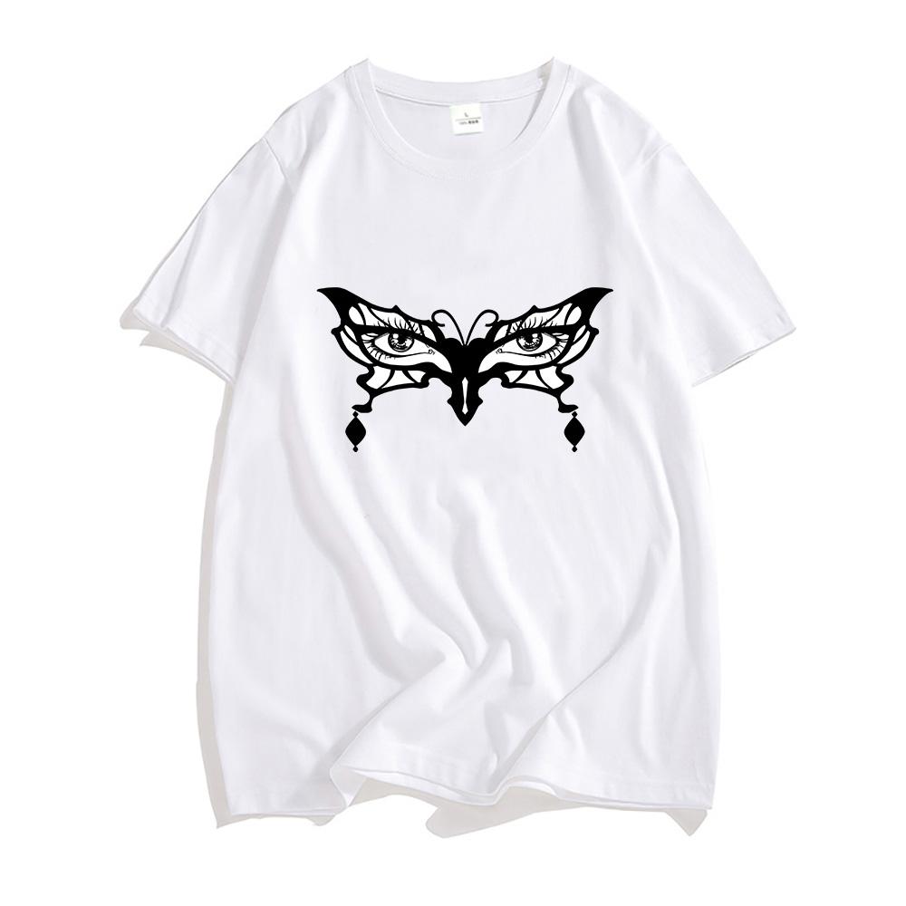 

Bayonetta Butterfly Game Print T-shirts Comfortable Casual Cotton Tee-shirt Streetwear Short Sleeve Summer O-neck Tshirts XS білий
