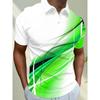 Summer Men's Latest Short Sleeves Fashion Summer Collar 3D Printing