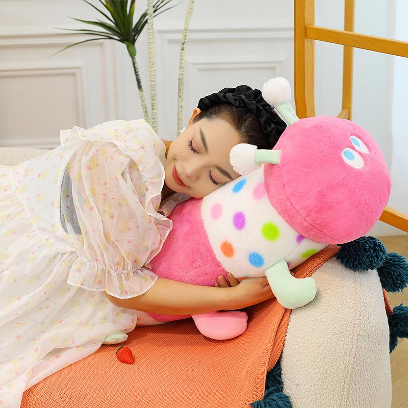 Colorful Caterpillar Doll Pinch Legs Sleeping Throw Pillow Children's Company Rag Doll Plush Toy Gift