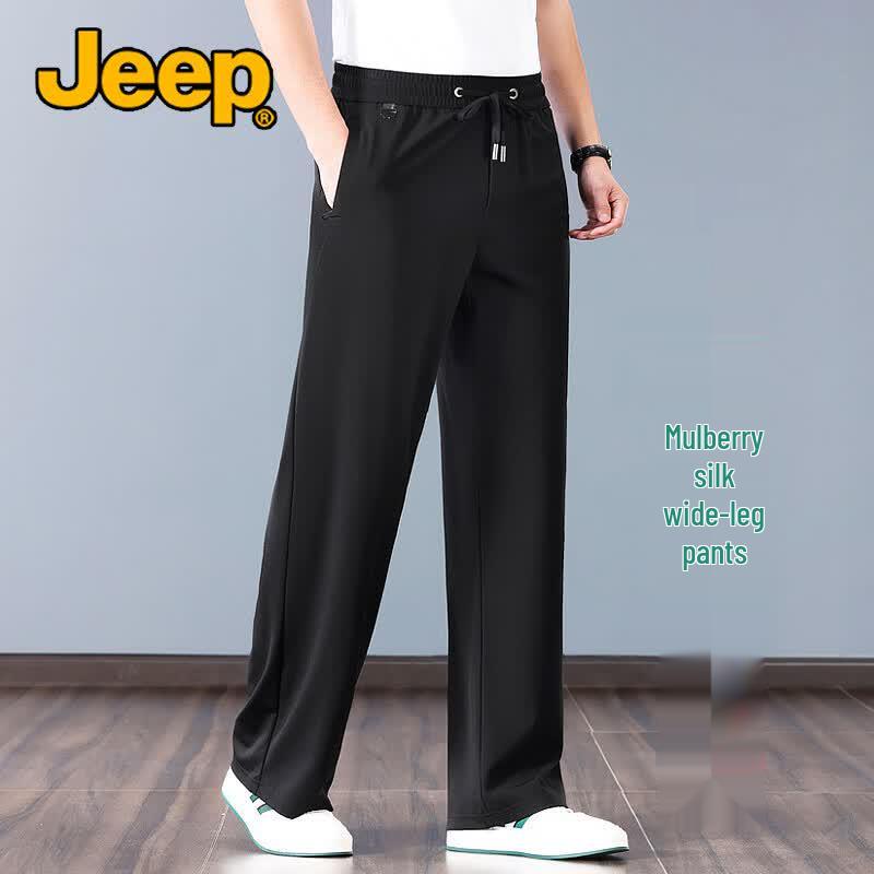 JEEP Men's Breathable Mulberry Silk Straight Casual Pants