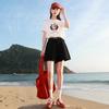 Sancai Plus Size High Waist Wide Leg Denim Shorts