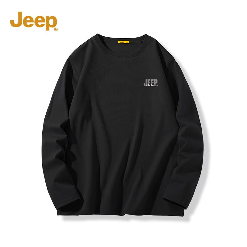 

Jeep Мужская хлопковая футболка с длинным рукавом и круглым вырезом, плотная M