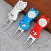 Metal Golfs Divot Tool Golfs Divot Repair Tool with Magnetic Golfball Marker and Button Foldable Metal Green Tool