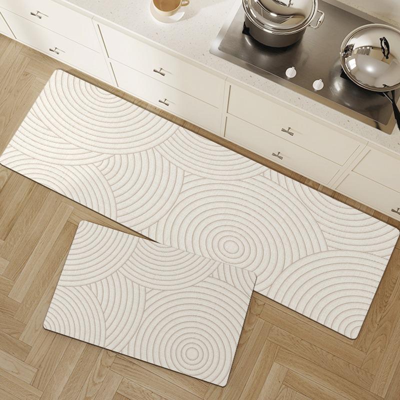 Rug For Kitchen Floor Mat Pvc Waterproof Leather Foot Mats Oil-Proof Non-Slip Long Carpet Simple Lines Home Decoration Rugs