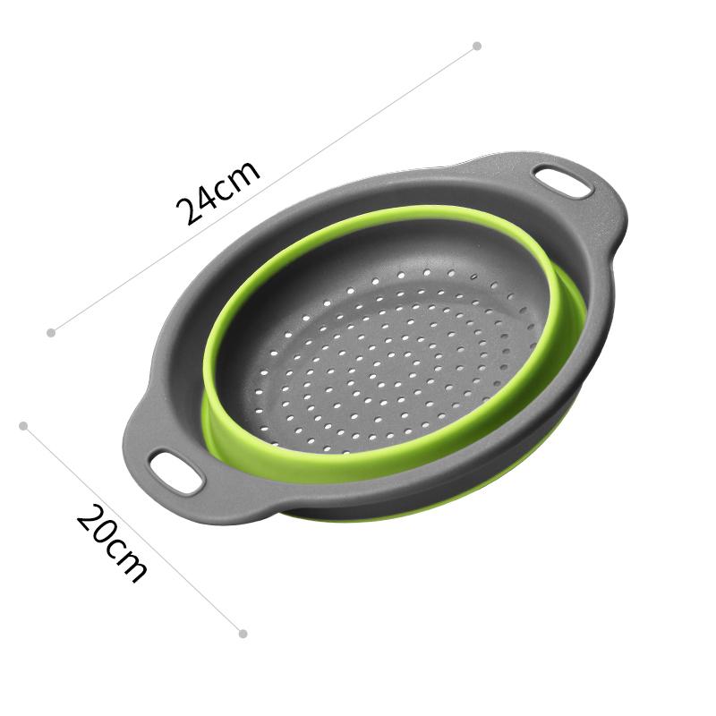 Walfos Silicone Folding Drain Basket Fruit Vegetable Washing Basket Strainer Colander Collapsible Drainer Kitchen Storage Tool