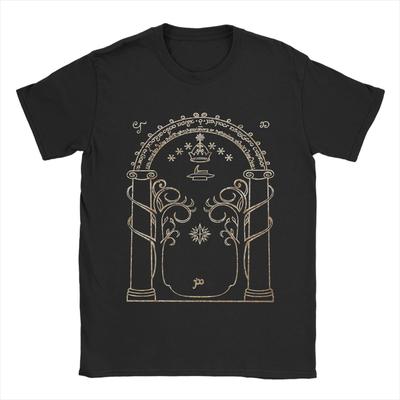 Funny Gates Of Moria    TShirt Unisex O Neck Pure Cotton T Shirt LLords Of The RRings Meme Short Sleeve Tees Adult Clothes