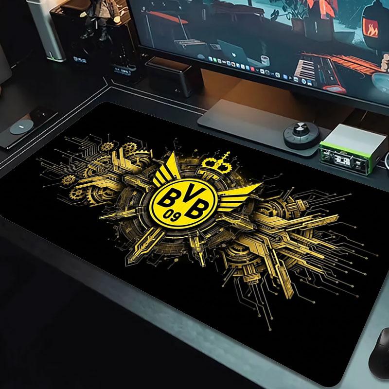 Borussia Großes Mauspad Große Gaming-Tischunterlage Rutschfest Laptop Tablet Großes Mauspad XXL Matte Mini-PC Spielmatte Mit Verriegeltem Rand