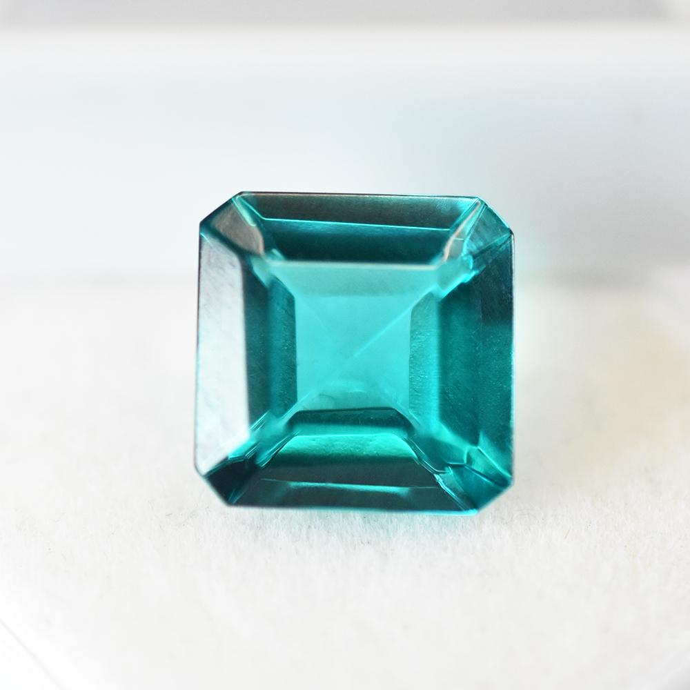 Natural Green Tourmaline 7ct Square Cut Certified Loose Gemstone