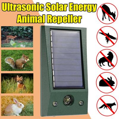 Ultraschall-Tiervertreiber, solarbetriebener Nagetiervertreiber mit blinkendem LED-Licht, vertreibt Rattenstinktiere