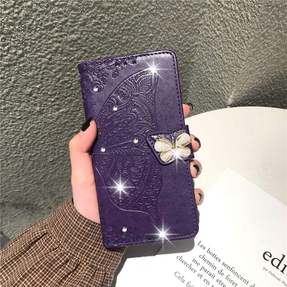 

Wallet Case for iPhone 16 Pro Max Case Crystal Glitter Bling with Card Holder Stand Leather Flip Case Diamond Butterfly Protective Case for iPhone 16 синий