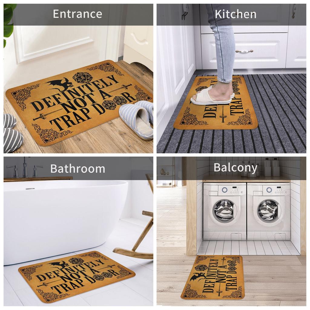Dnd Game Definitely Not A Trap Door Floor Door Kitchen Bath Mats Anti-Slip Indoor Doormat Toilet Entrance Carpet Rug