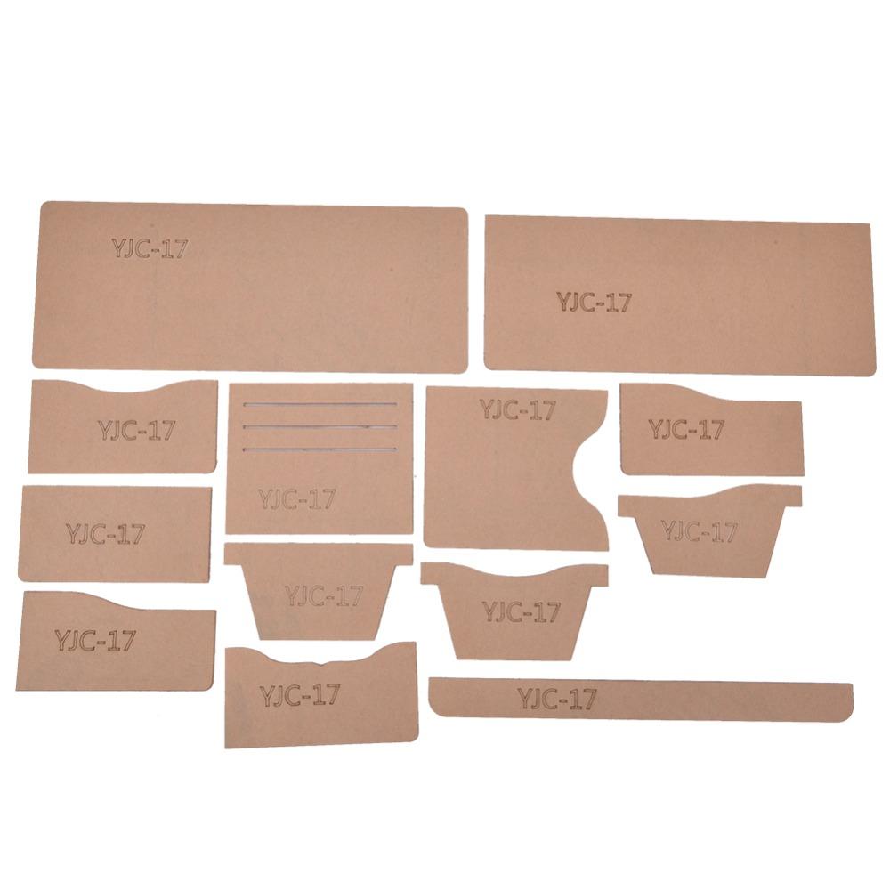 13Pcs YJC-17 Wallet Template Transparent Acrylic Leather Pattern Acrylic Precision Cutting Clear Acrylic Template DIY Crafting
