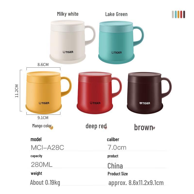 Tiger MCI-A28C Stainless Steel Insulated Coffee Mug, 280ml