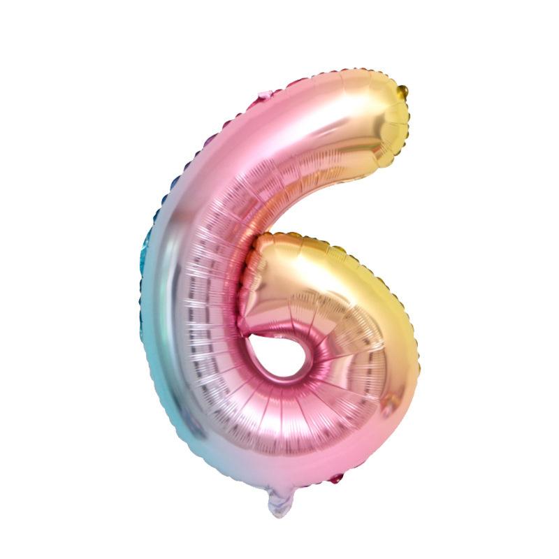 16-Inch Us Version Of Thin Body Digital Birthday Party Decoration Props Decoration Aluminum Film Balloon Digital