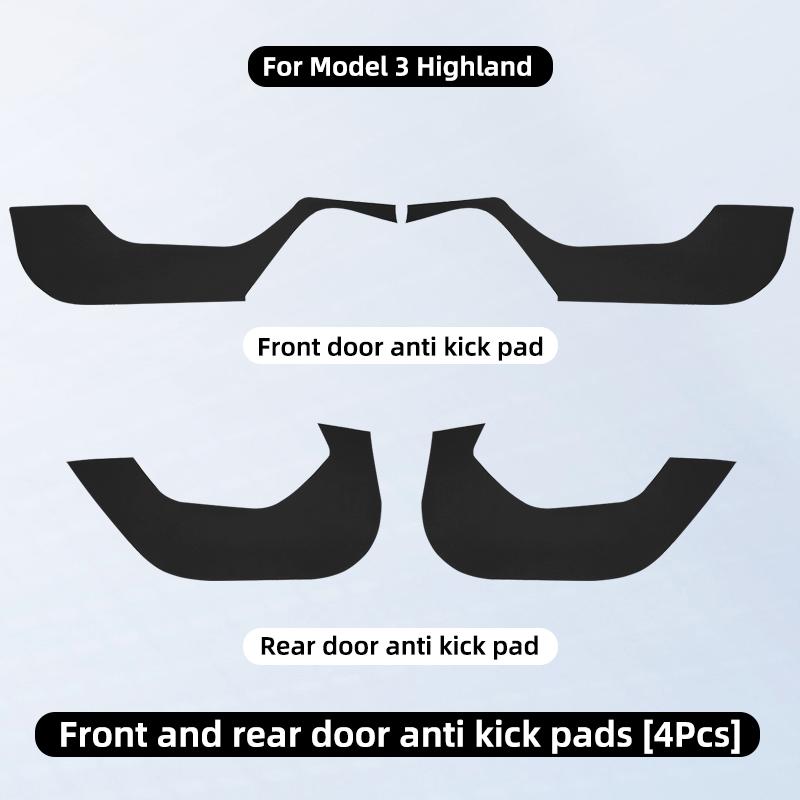 Car Door Anti-Kick Pad For Tesla Model Y Juniper 3 Highland Sticker Trim Kit Side Door Protector Cover Car Interior Decoration