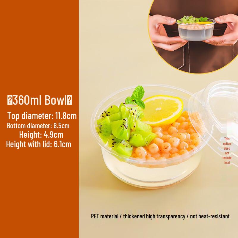 

High-Transparency Plastic Dessert Bowls with Lids