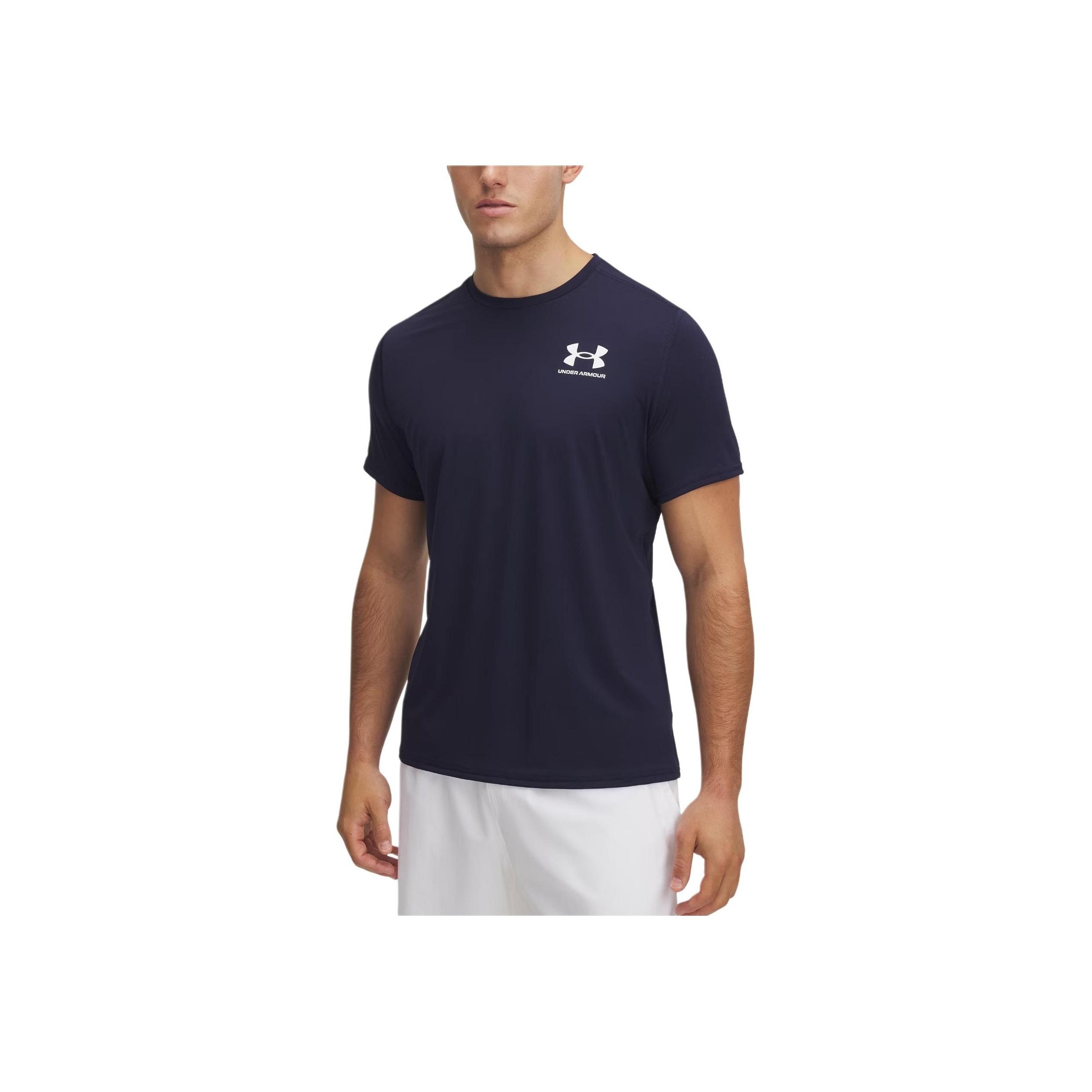 

Under Armour HeatGear Comfortable Moisture-Wicking Sports Short Sleeve T-Shirt Men Tops Midnight-Navy White 6000939-410 3XL