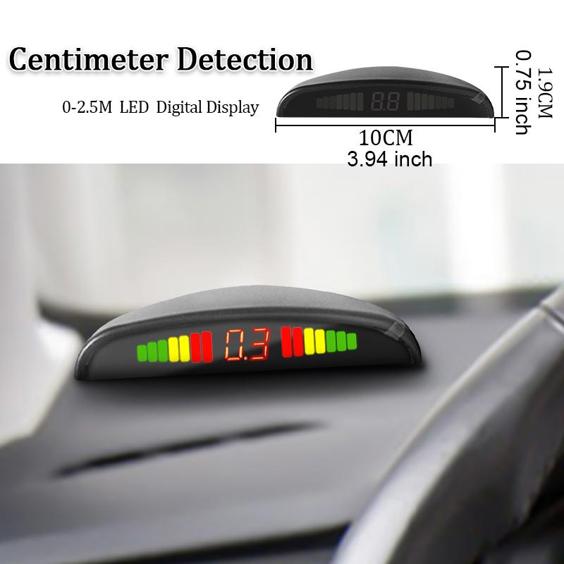 Car Parking Sensor Parking Kit LED Display 22mm 4 Sensors Backlight Reverse Backup Radar Monitoring System 8 Colors 12V