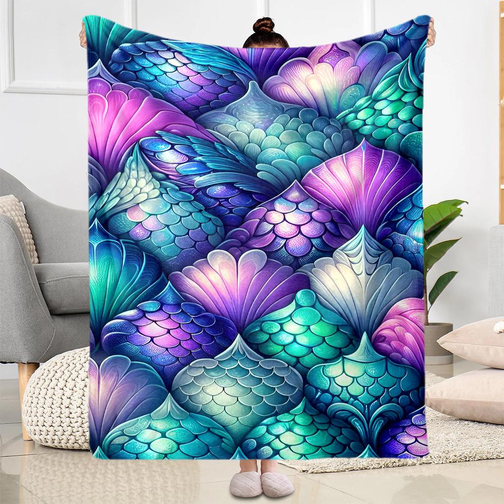 Mermaid In The Ocean Swirl Blankets are suitable for living rooms, bedrooms, camping, and other places, making them an ideal choice for gifts.