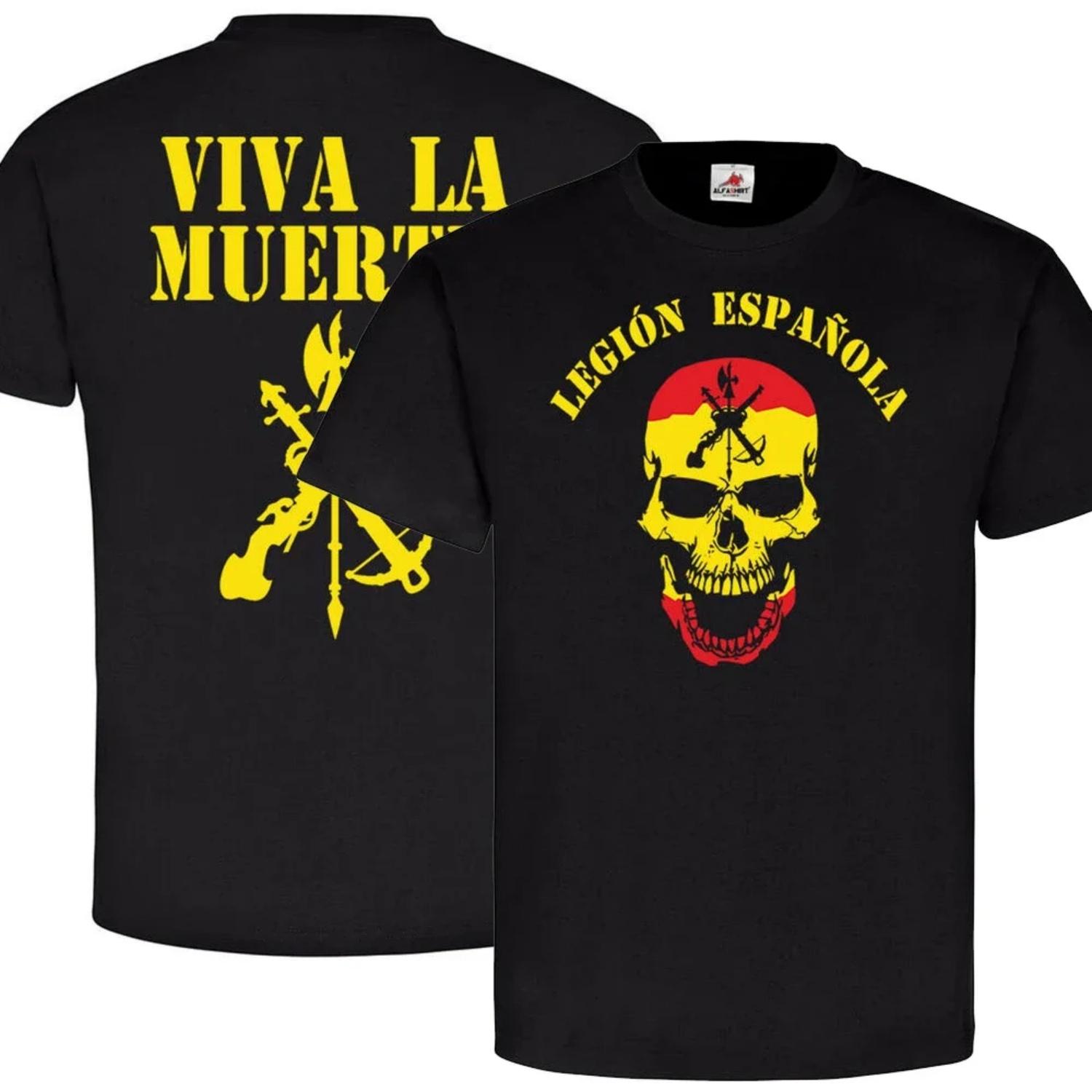 

Legión Española Viva La Muerta _ Spanish Foreign Legion T-Shirt 100% Cotton O-Neck Short Sleeve Casual Mens T-shirt Size S-3XL S чёрный