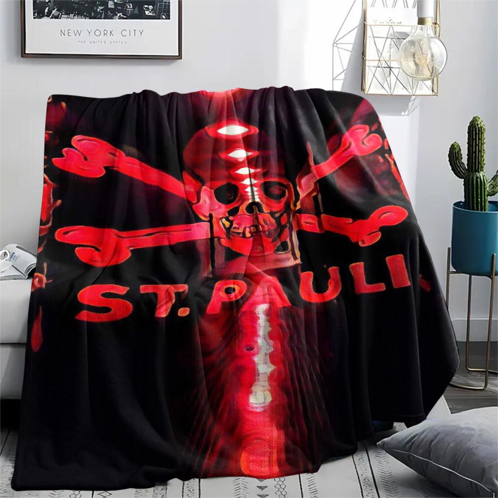 1pz Coperta in Flanella con Stampa ST Pauli, Alta qualità Confortevole per Tutte le Stagioni, Decorazione per la Casa, Calore e Comfort, Perfetta per Regali di Natale183
