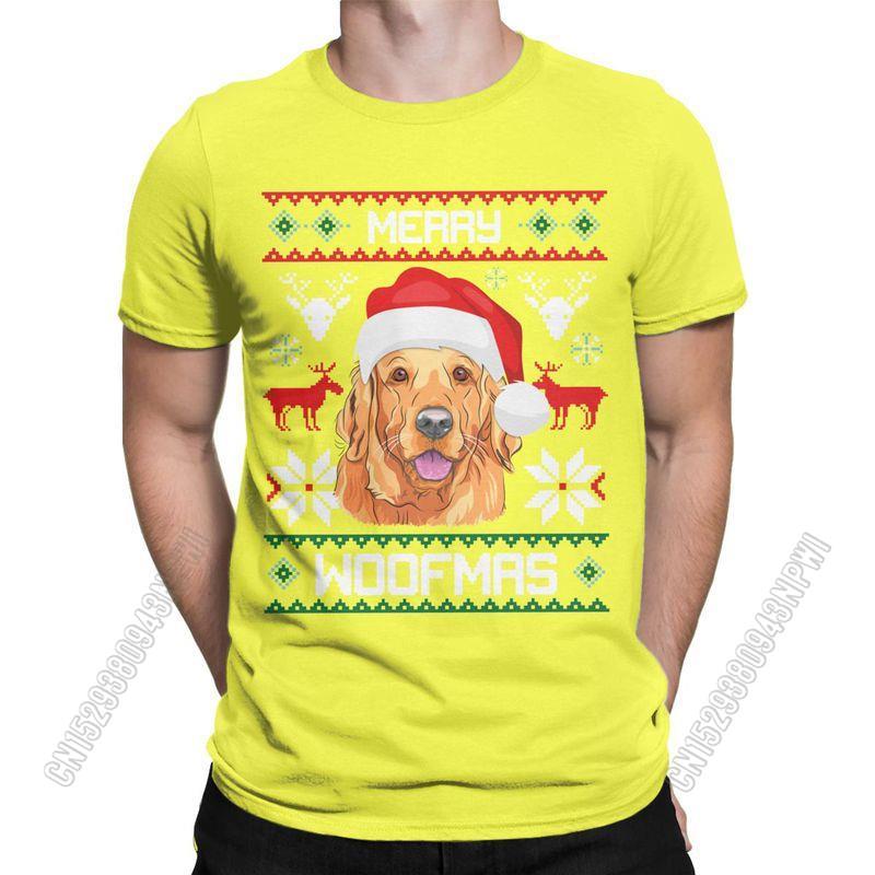 Unisexs TShirt Golden Retriever Merry Woofmas Christmas Crazy Cotton Tee Shirt Stylish Chic Dog T Shirts Round Collar Clothes
