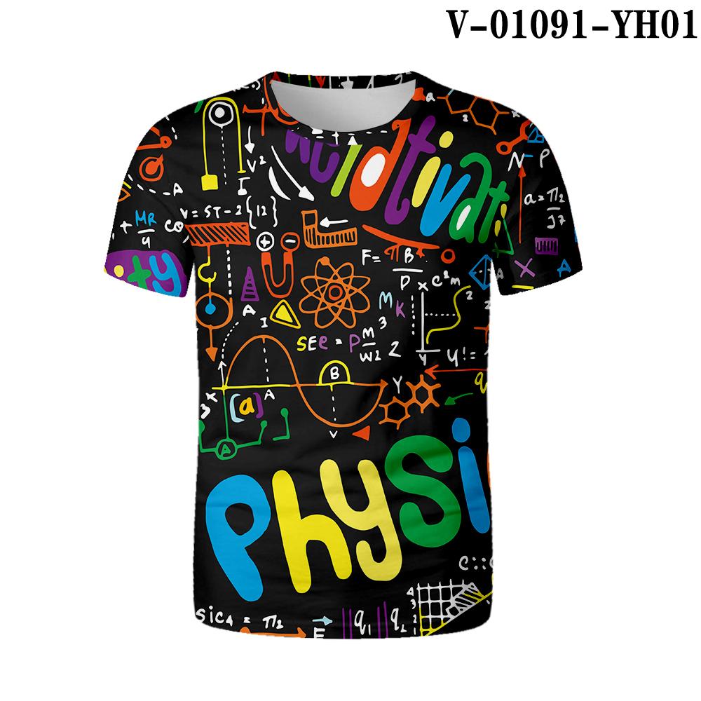Funny Mathematical Shirt Phys Chemical Formula Summer Street 3D Tričko Módní O Krk Měkké Tričko Oversized Tričko Math Tričko