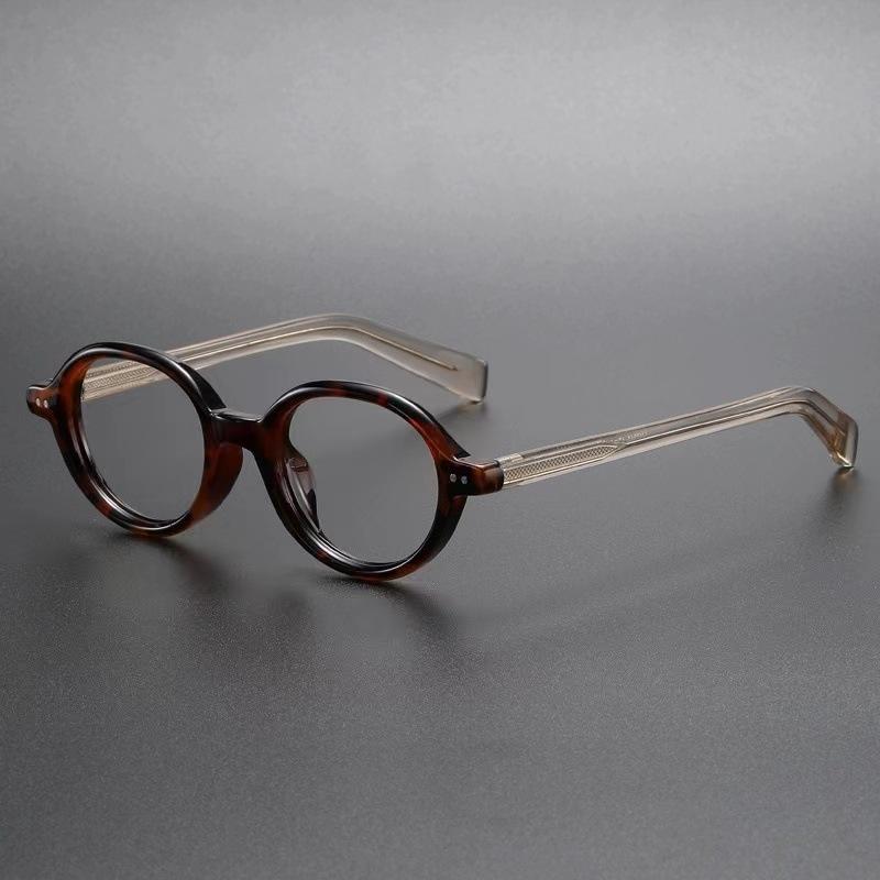 Oval Glasses for Women Retro Acetate Vintage Glasses Frame Optical Round Men Female Brown Green Clear Lens Unisex