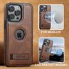 For iPhone 15 14 13 12 Pro Max Leather Case, [Compatible with Mag-safe] Built-in Invisible Stand Protective Slim Kickstand Cover