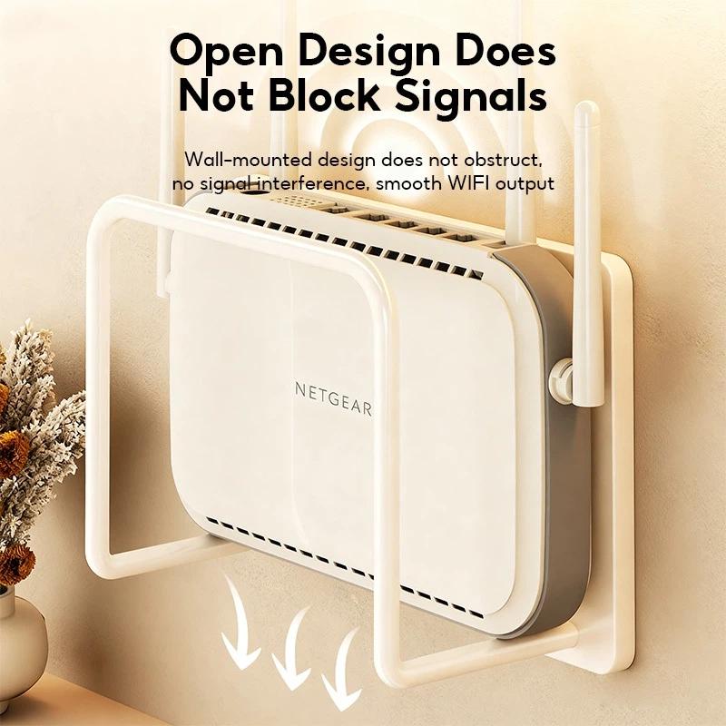 Punch Free Wall Router Bracket Self Adhesive Durable Shelf for WiFi Routers TV Set Top Boxes Living Room Decor
