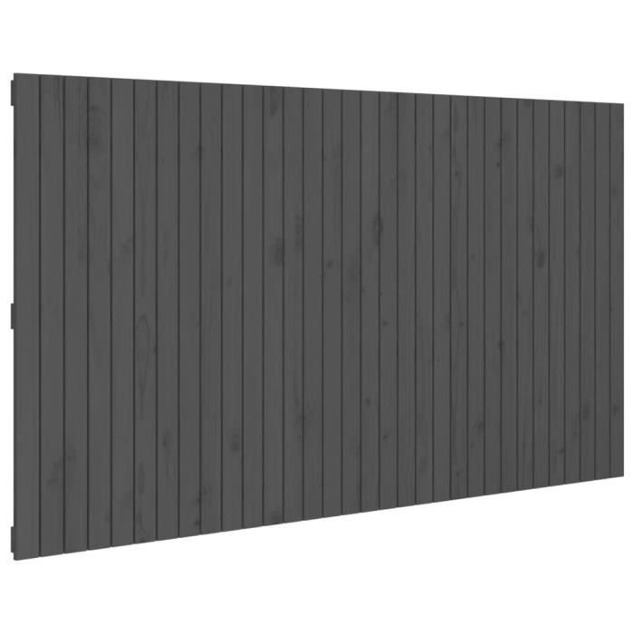 VidaXL Wall-mounted Headboard Grey 204x3x110 Cm Solid Pine Wood 824930
