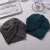 Casual Twist Knitted Turban Hat Warm Bonnet Design Cashmere Bonnet Cross Wrap Head Wool Turban Cap Girls