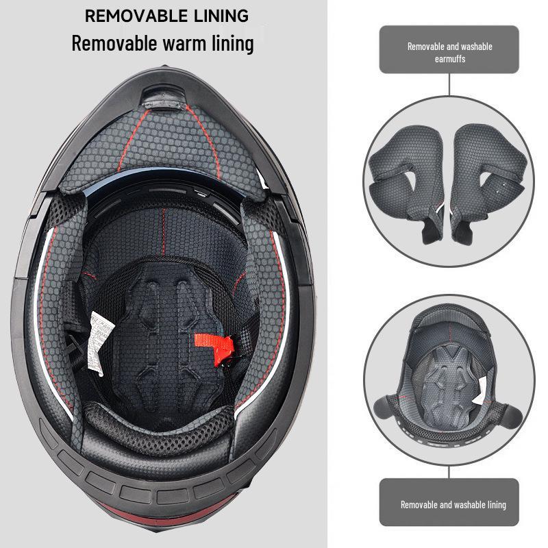 3C Certified Flip-up Motorcycle Helmet for All-Season Use, Unisex, and Universal Fit for Electric Vehicles.