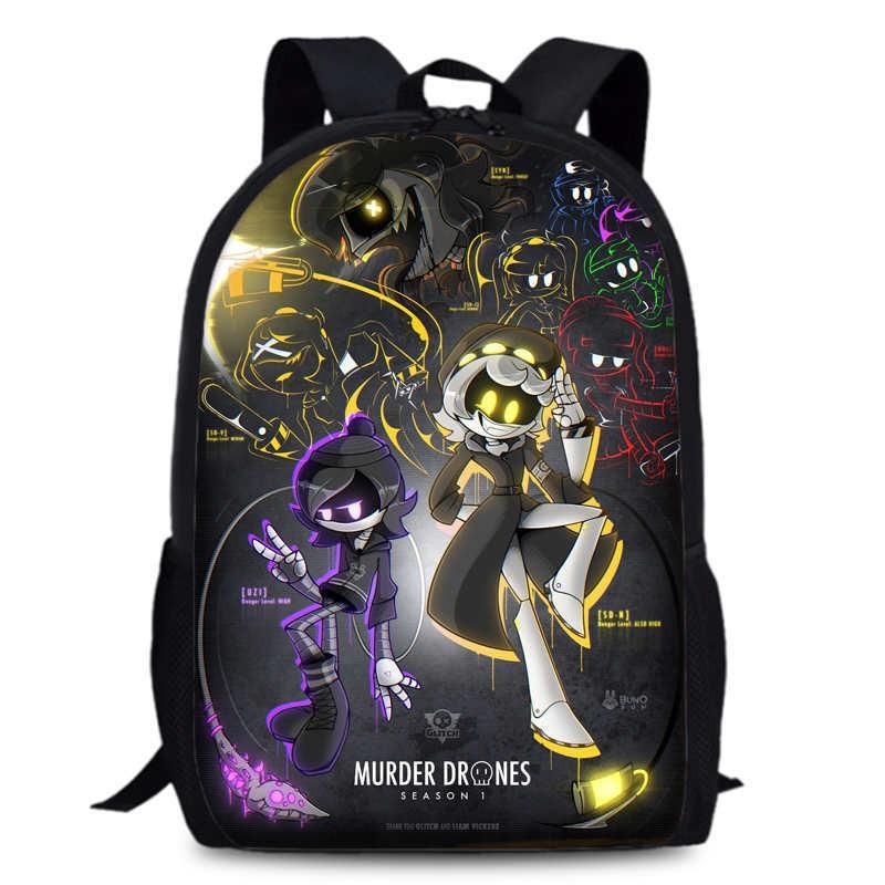 15 Inch Anime-Inspired Drone Themed Backpack Students - Large Capacity Oxford Fabric Unisex School Bag
