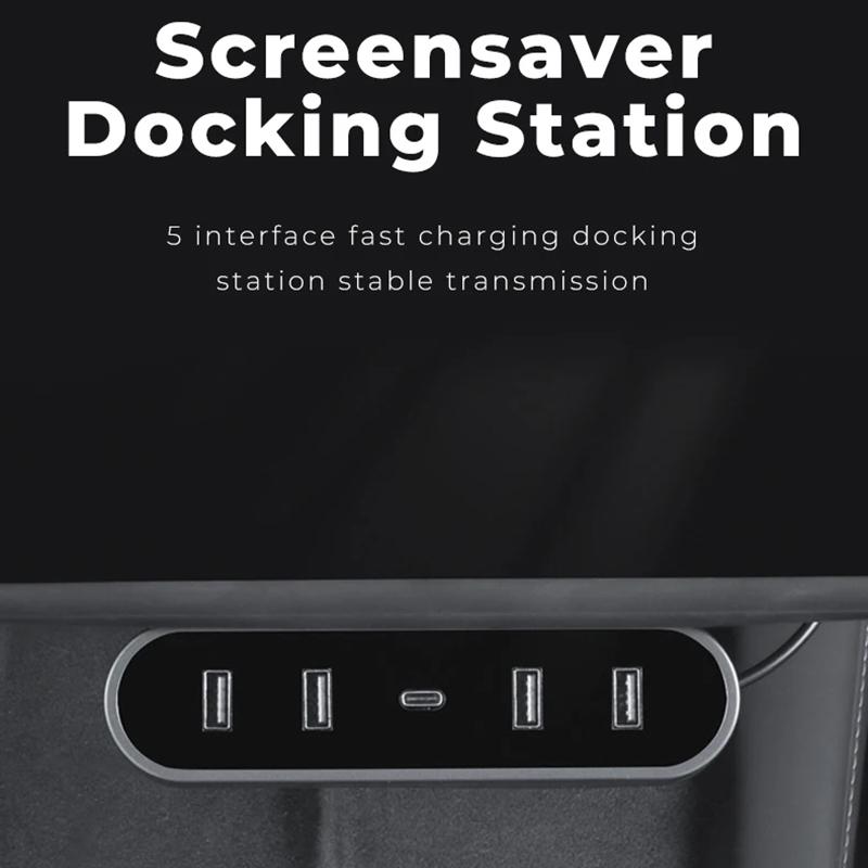 

TSL319 For Model 3/Y Under Screen Car USB+Type-C Hub Charging Dock Station Type A