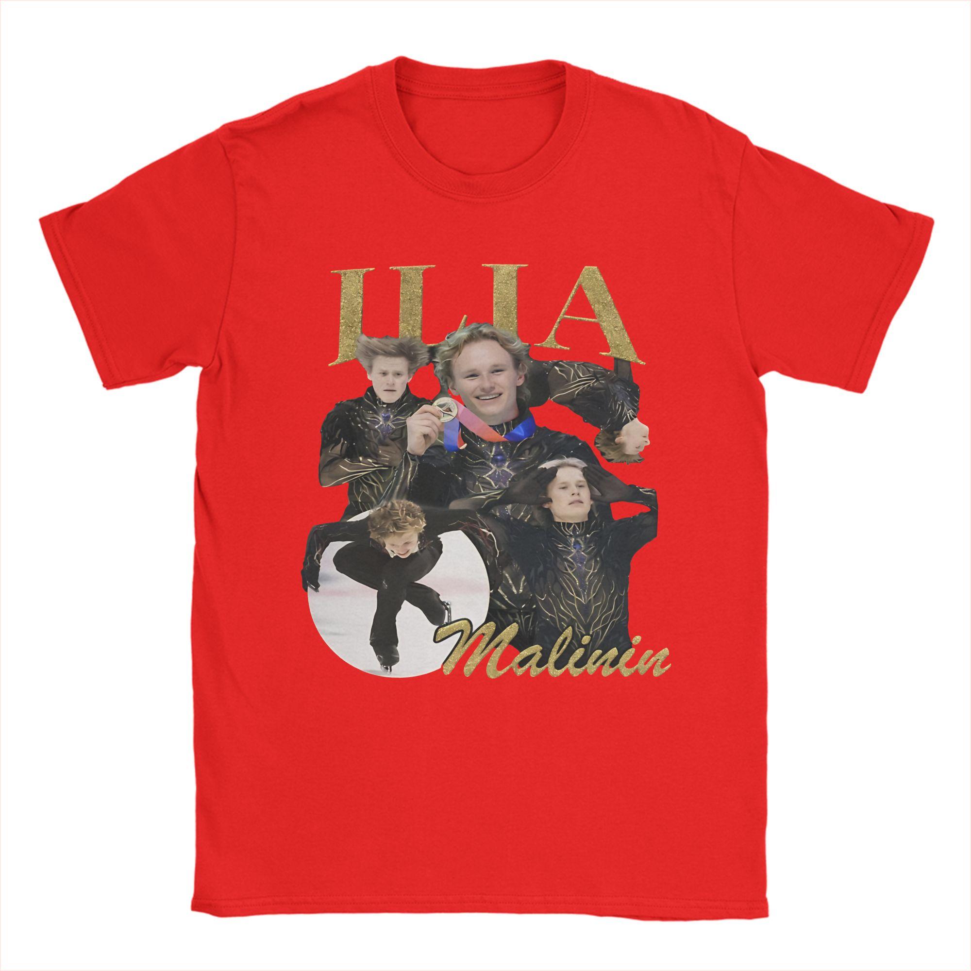Ilia Malinin Ilia Malinin Quad Jump T Shirt Mens Cotton Cool TShirt Round Neck Tee Shirt Short Sleeve Clothing Plus Size S