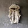 Oversized Hooded Sweatshirt With Faux Fur Trim Embellished Studs Streetwear Unisex